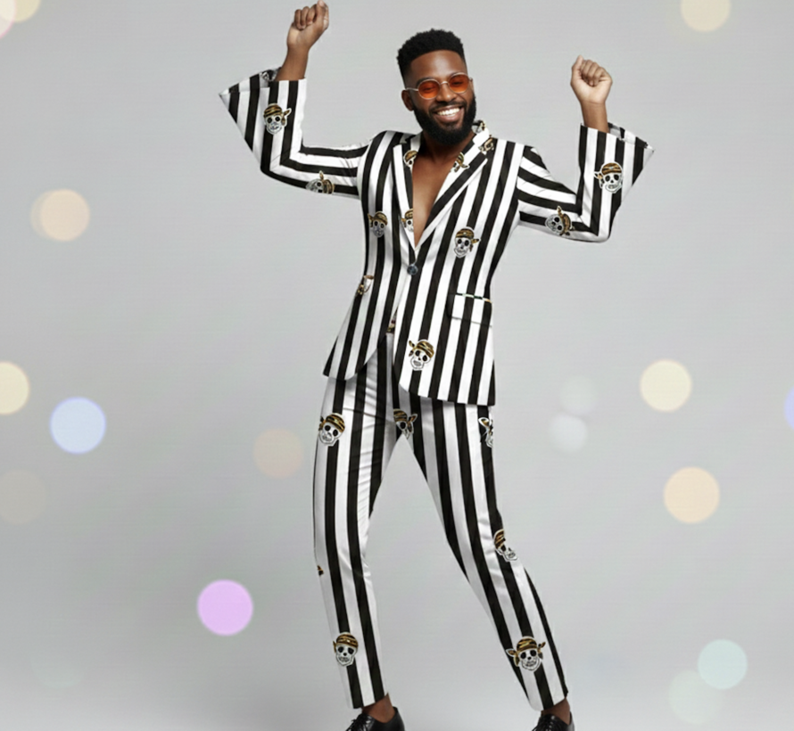 Piraten strepen zwart wit terlenka stof