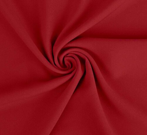 Decostoffen Donkerrode terlenka stof – Sterke en comfortabele stof voor broeken, rokken en kostuums