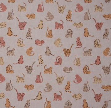 Decostoffen Kattenprint linnenlook
