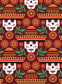 Decostoffen Doodshoofd terlenka