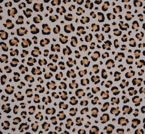 Decostoffen Panterprint linnenlook stof
