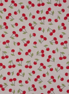 Decostoffen Kersen linnenlook