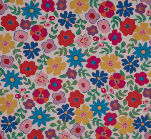 Decostoffen Felle kleuren bloemen digitale print stof