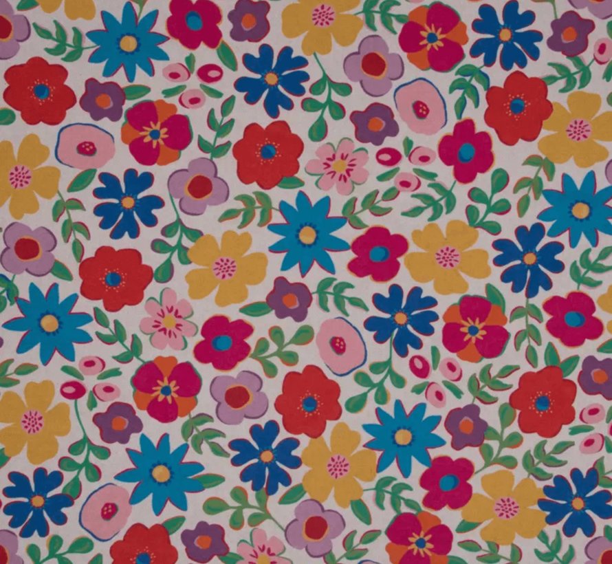 Felle kleuren bloemen digitale print stof