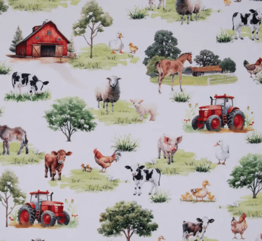 Boerderij dieren digitale print stof