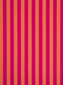 Decostoffen Roze en oranje strepen klein digitale print