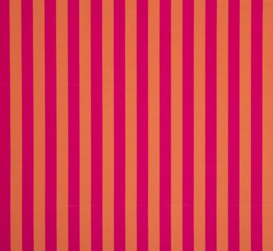 Roze en oranje strepen klein digitale print stof