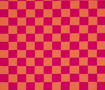 Decostoffen Roze en oranje blokjes digitale print