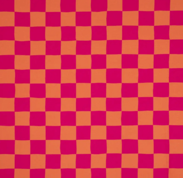 Decostoffen Roze en oranje blokjes digitale print