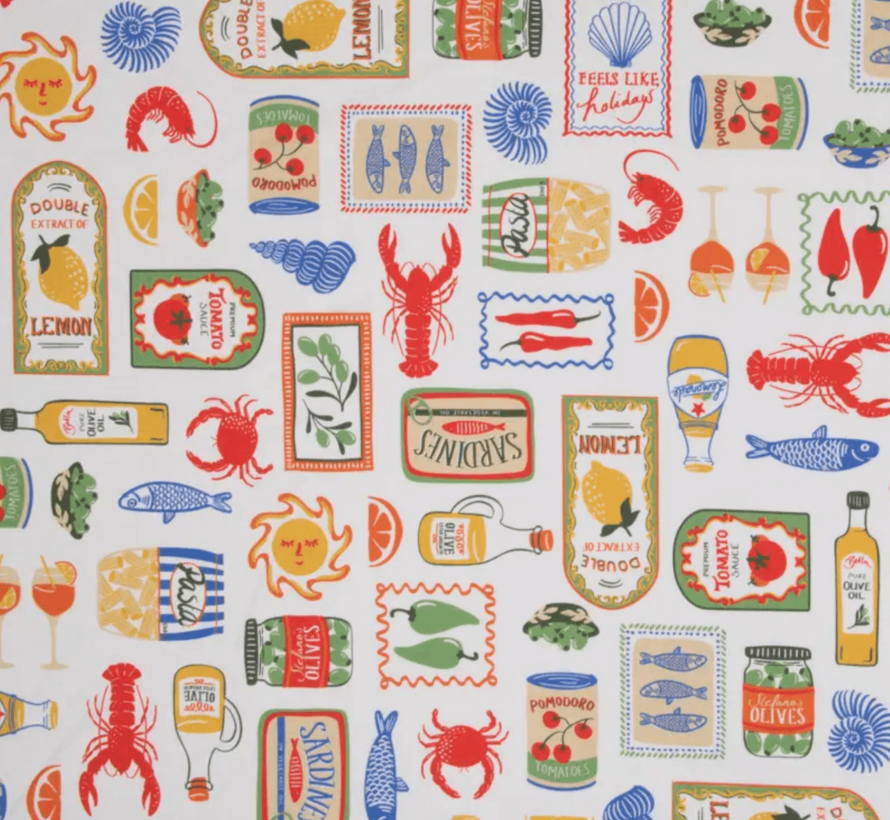 Mediterrane digitale print stof