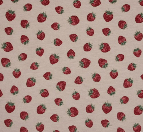 Decostoffen Aardbeien gobelin stof