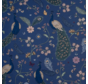 Pauw donkerblauw gobelin stof
