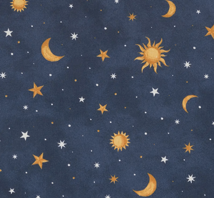 Maan en sterren half panama stof glow in the dark