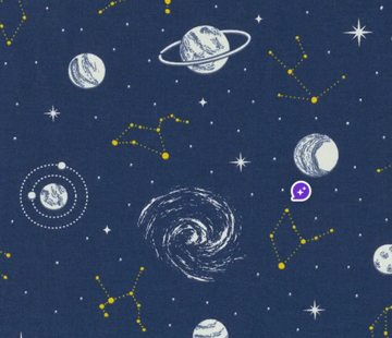 Decostoffen Sterrenhemel half panama glow in the dark