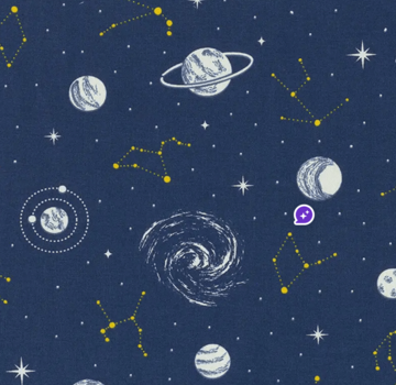 Decostoffen Sterrenhemel half panama glow in the dark