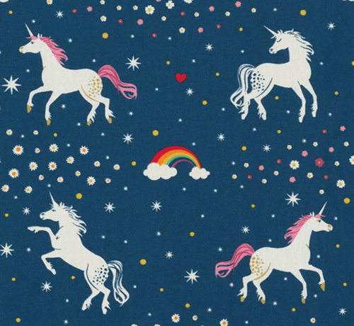 Decostoffen Eenhoorn glow in the dark stof