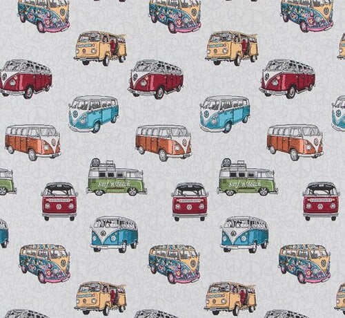 Decostoffen Volkswagen bus jacquard op meubelstof - Copy