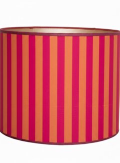 Decostoffen Oranje roze gestreepte lampenkap stof