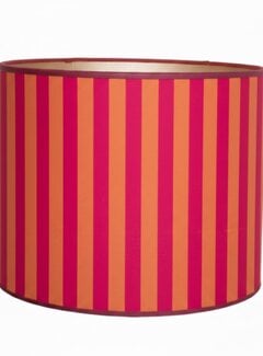 Decostoffen Oranje roze gestreepte lampenkap