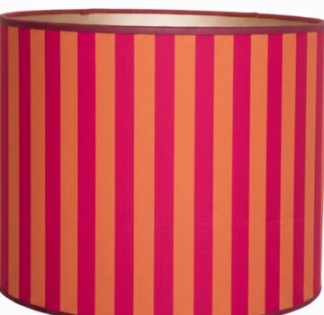 Decostoffen Oranje roze gestreepte lampenkap