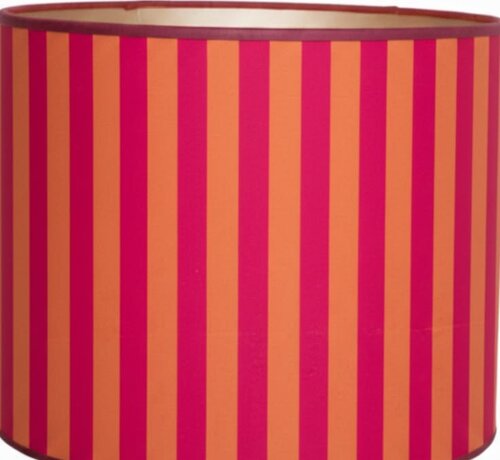 Decostoffen Oranje roze gestreepte lampenkap stof
