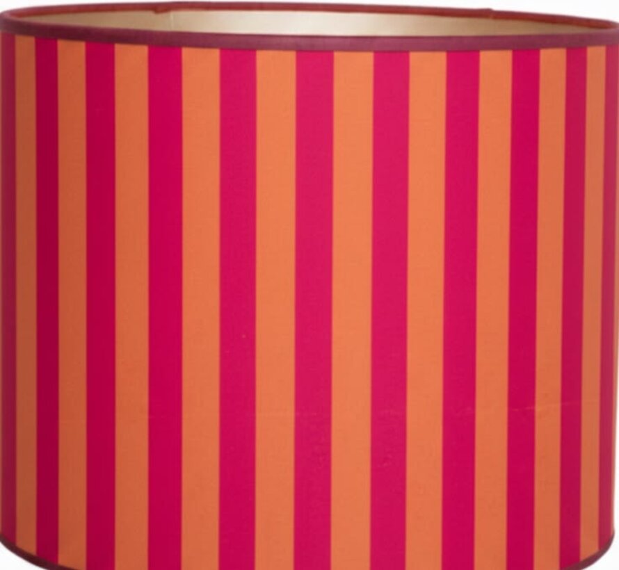 Oranje roze gestreepte lampenkap stof