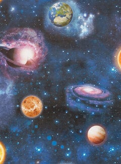 Decostoffen Heelal velvet digitale print