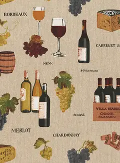 Decostoffen Wijnproeverij linnenlook