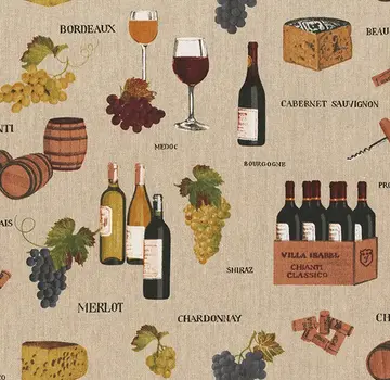 Decostoffen Wijnproeverij linnenlook