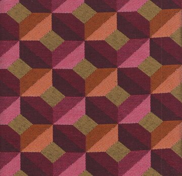 Decostoffen Grafisch retro roze jacquard