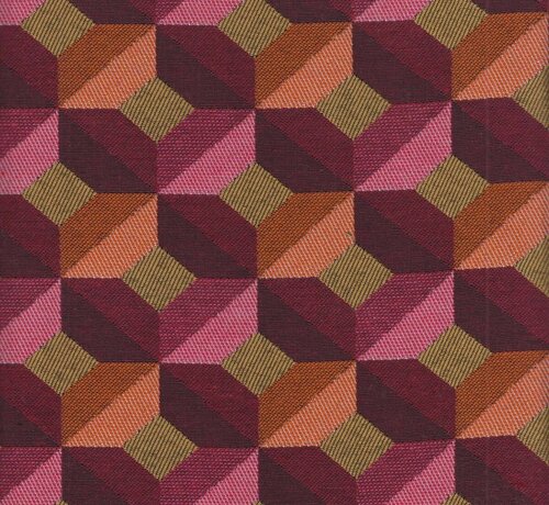 Decostoffen Grafisch retro roze jacquard stof