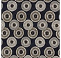 Rondjes patroon blauw jacquard stof