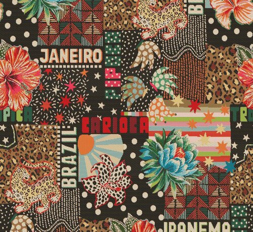 Decostoffen Brazilaanse print gobelin stof