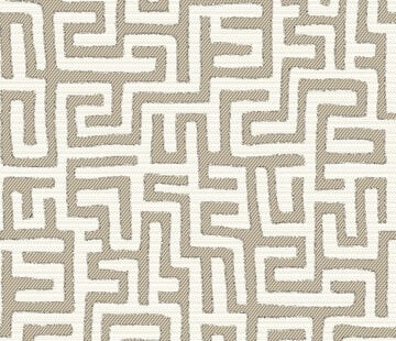 Decostoffen Doolhof beige wit jacquard
