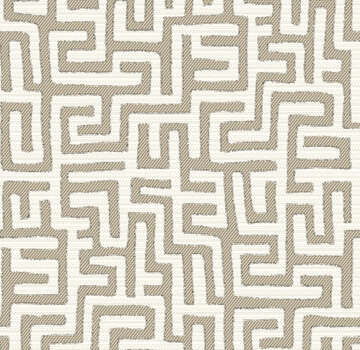 Decostoffen Doolhof beige wit jacquard