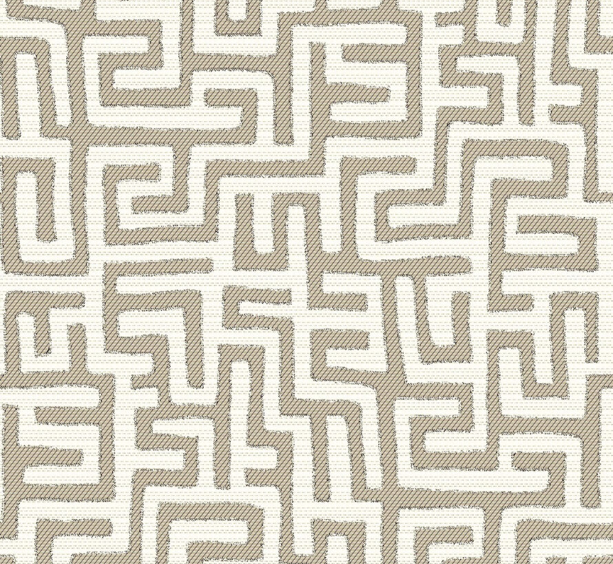 Doolhof beige wit jacquard