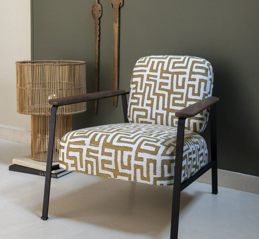 Doolhof beige wit jacquard