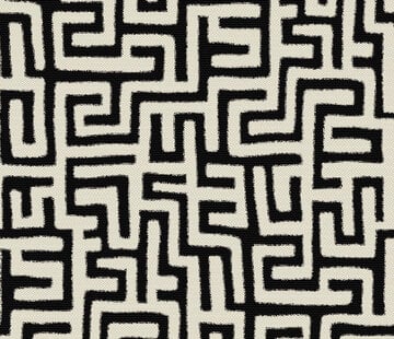 Decostoffen Doolhof zwart wit jacquard