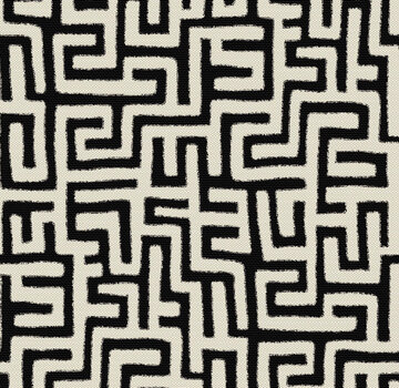 Decostoffen Doolhof zwart wit jacquard