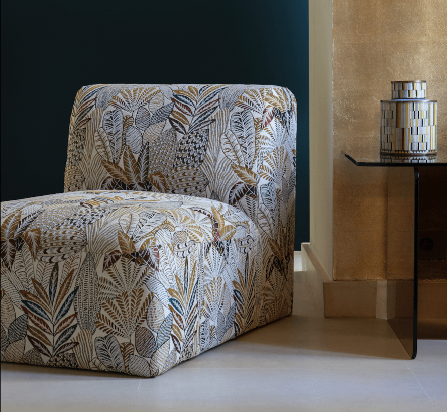 Bladeren ecru jacquard