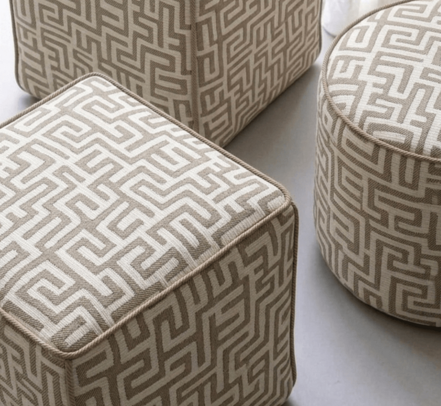 Doolhof beige wit jacquard