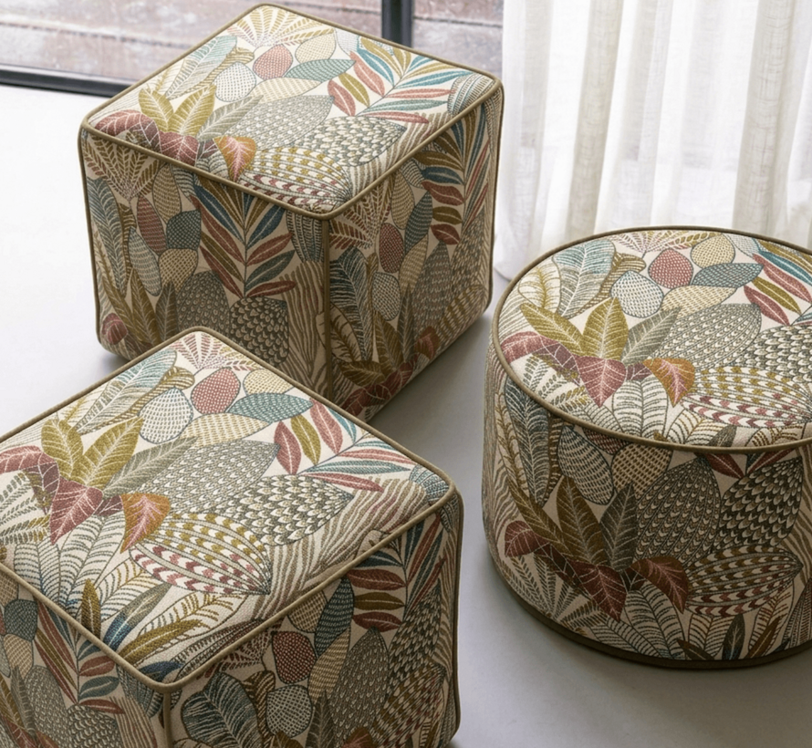 Bladeren ecru jacquard