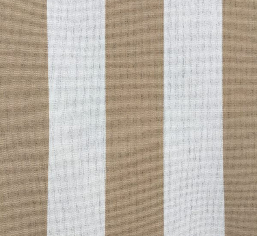 Beige/wit gestreepte outdoor stof