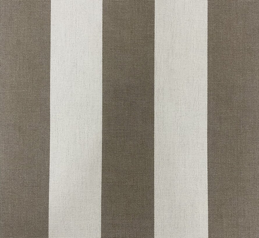 Taupe/wit gestreepte outdoor stof