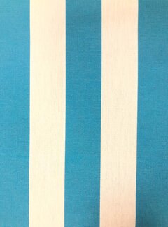 Decostoffen Turquoise/wit gestreepte outdoor