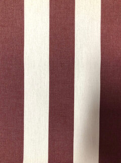 Decostoffen Bordeaux/wit gestreepte outdoor