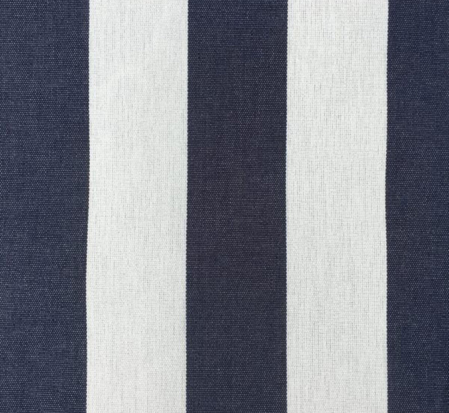 Donkerblauw/wit gestreepte outdoor stof