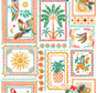 Boho palmbomen en zon popline