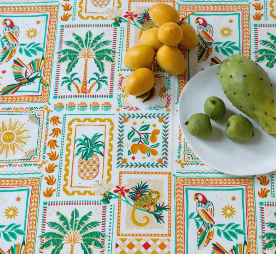 Boho palmbomen en zon popline