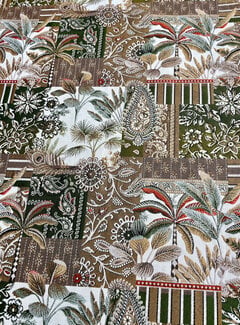 Decostoffen Palmbomen goud jacquard